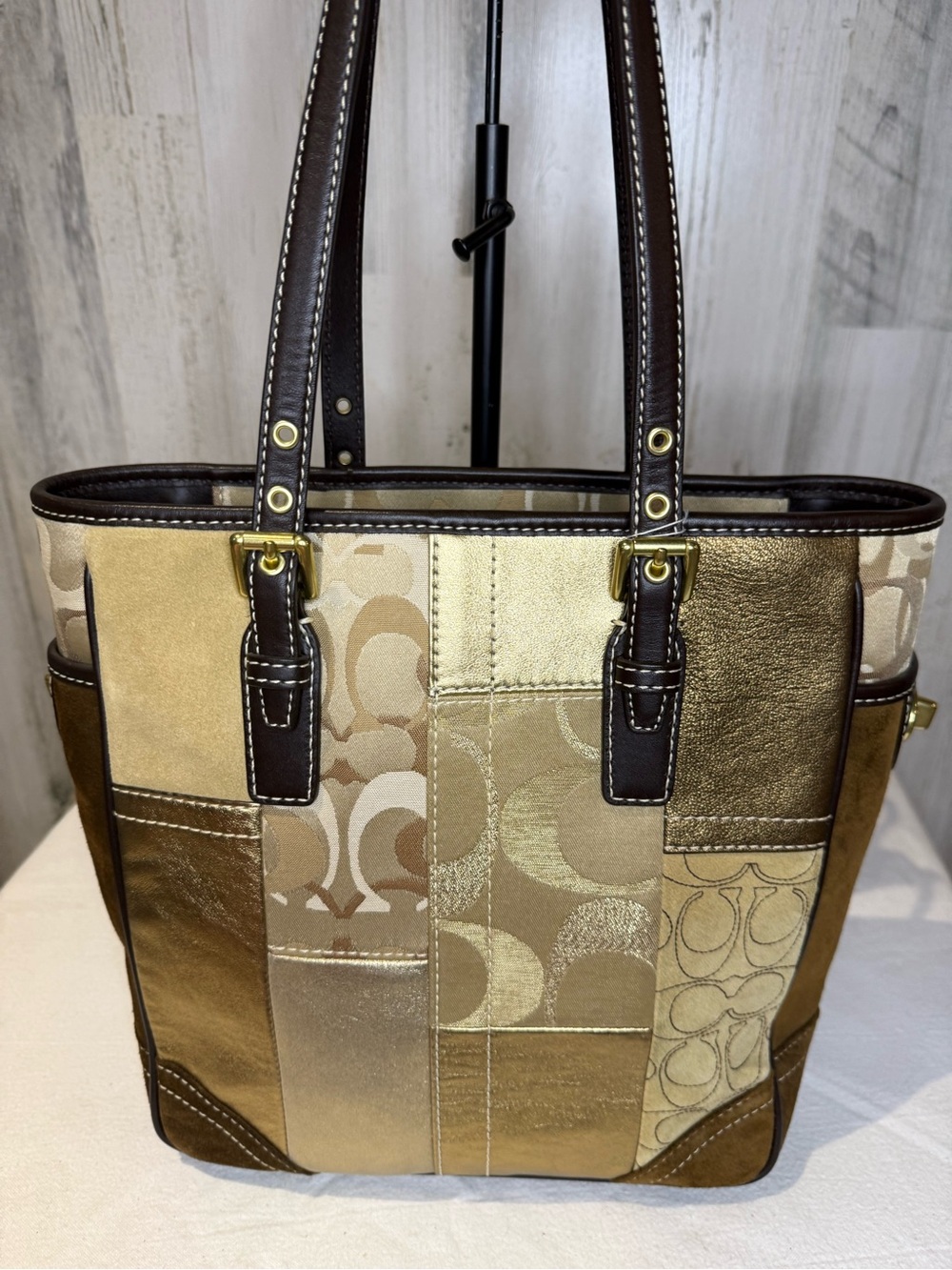 Coach 2007 Holiday Patchwork Tote Like New Condition 11408 - Picture 4 of 10